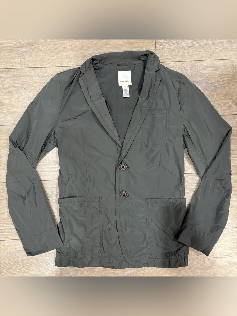 DIESEL Lightweight Blazer Jacket Dark Khaki Men's Size M ERS 78